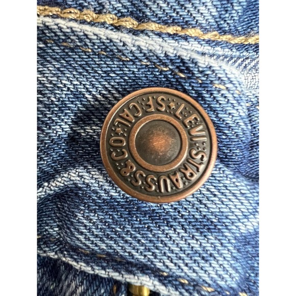 Levis Premium Baggy Dad Jeans Womens 31 Blue Medium Wash High Rise Denim Wide - Picture 6 of 16